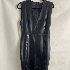 House of CB black latex dress size large